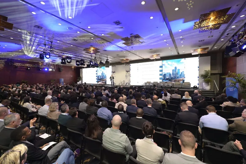 A full auditorium during a conference session