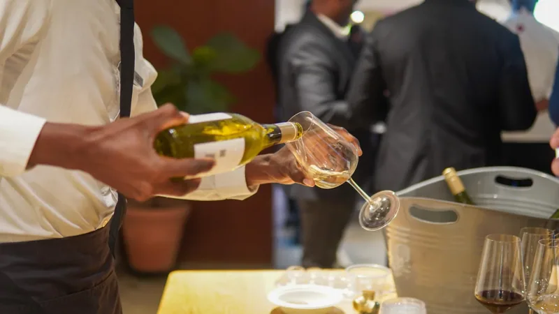 Product tasting during a business showcase